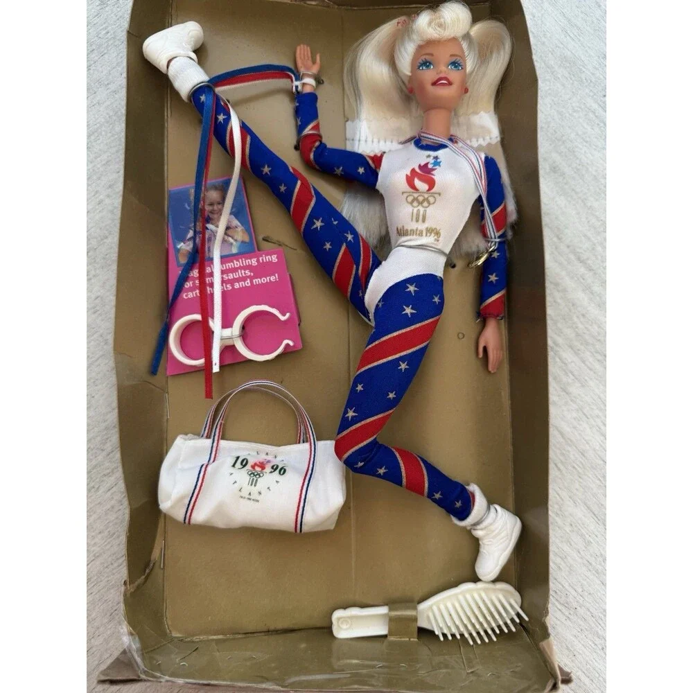 Barbie Blue Logo Dress Doll 2022 New & 1996 Olympic Gymnast‎ Atlanta #1512 Lot